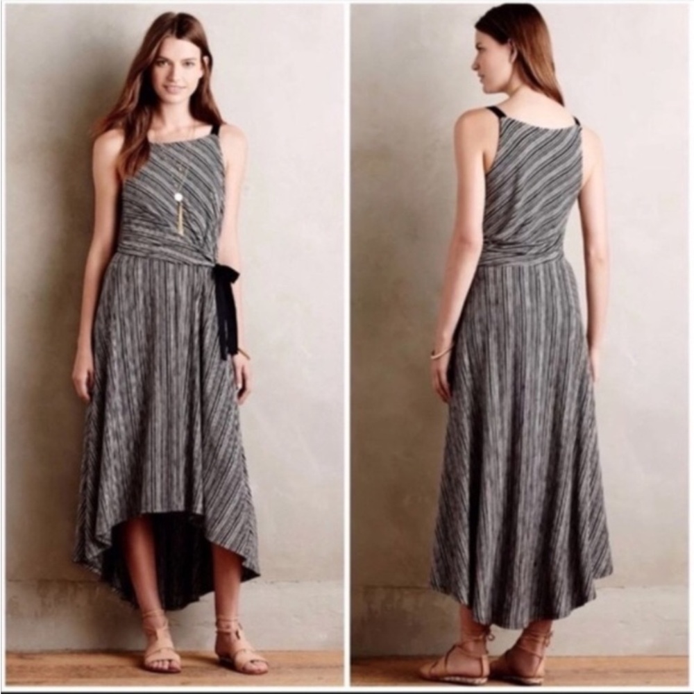 Anthropologie Maeve Salsola High Low striped dress